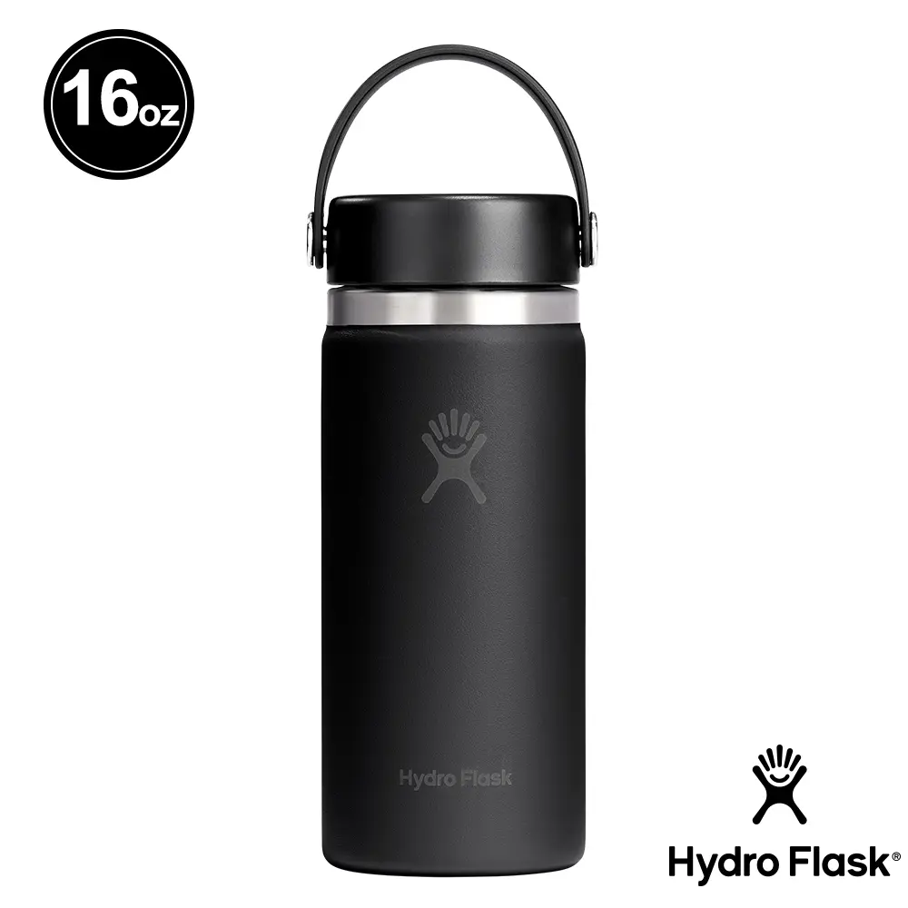 Hydro Flask 16oz寬口提環保溫瓶/ 時尚黑