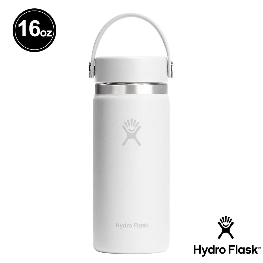 Hydro Flask 16oz寬口提環保溫瓶/ 經典白
