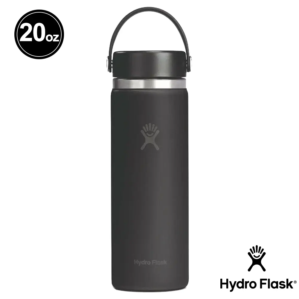 Hydro Flask 20oz寬口提環保溫瓶/ 時尚黑