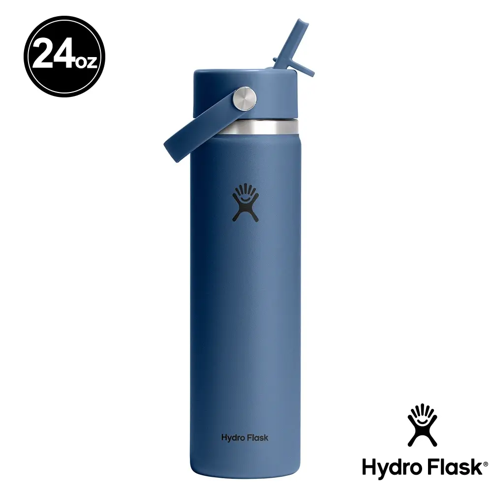 Hydro Flask 24oz寬口吸管真空保溫瓶/ 午夜藍