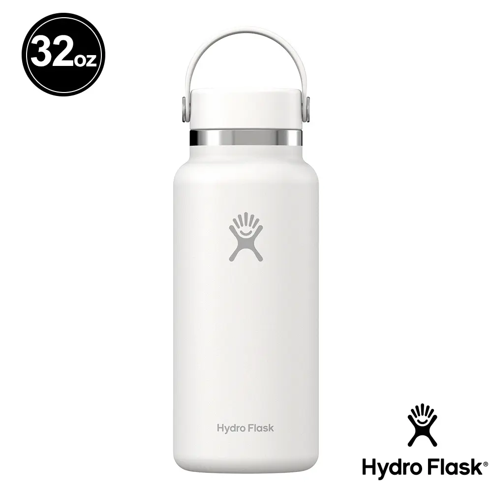 Hydro Flask 32oz寬口提環保溫瓶/ 經典白