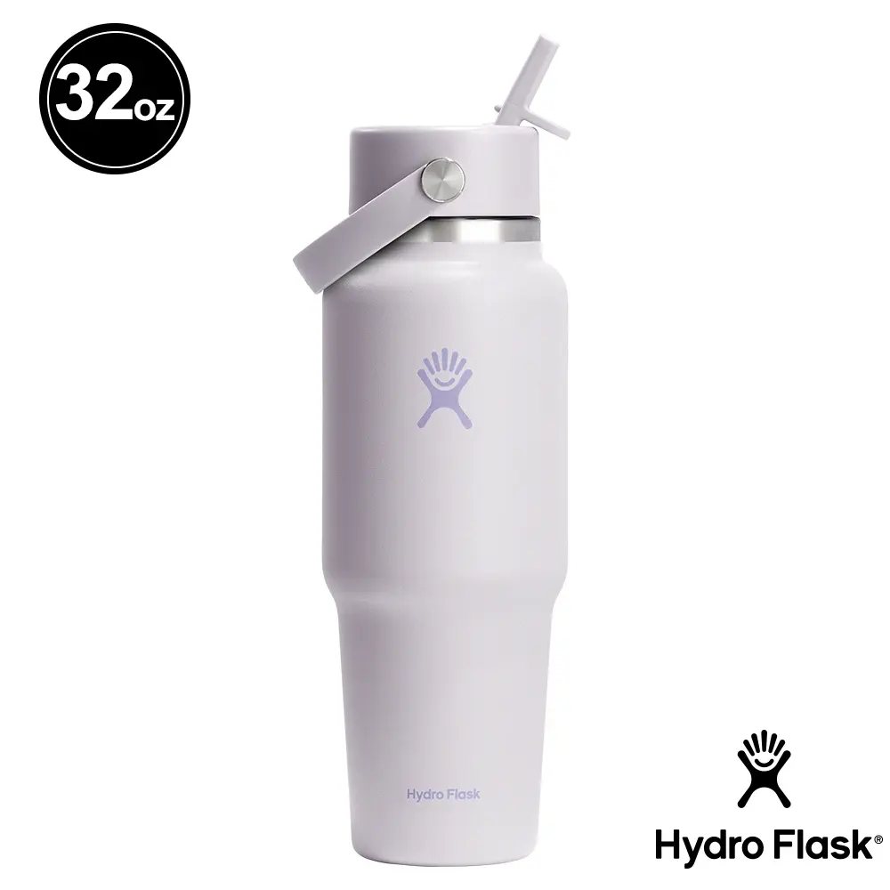 Hydro Flask 32oz寬口提環吸管隨行杯保溫瓶/ 雲朵紫