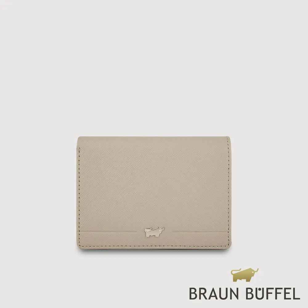 【BRAUN BUFFEL 德國小金牛】台灣總代理 格瑞克-F 5卡名片夾-杏色/BF586-131-HM