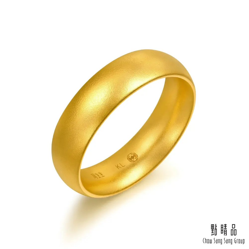 點睛品 極簡啞光 黃金戒指_計價黃金(港圍19)