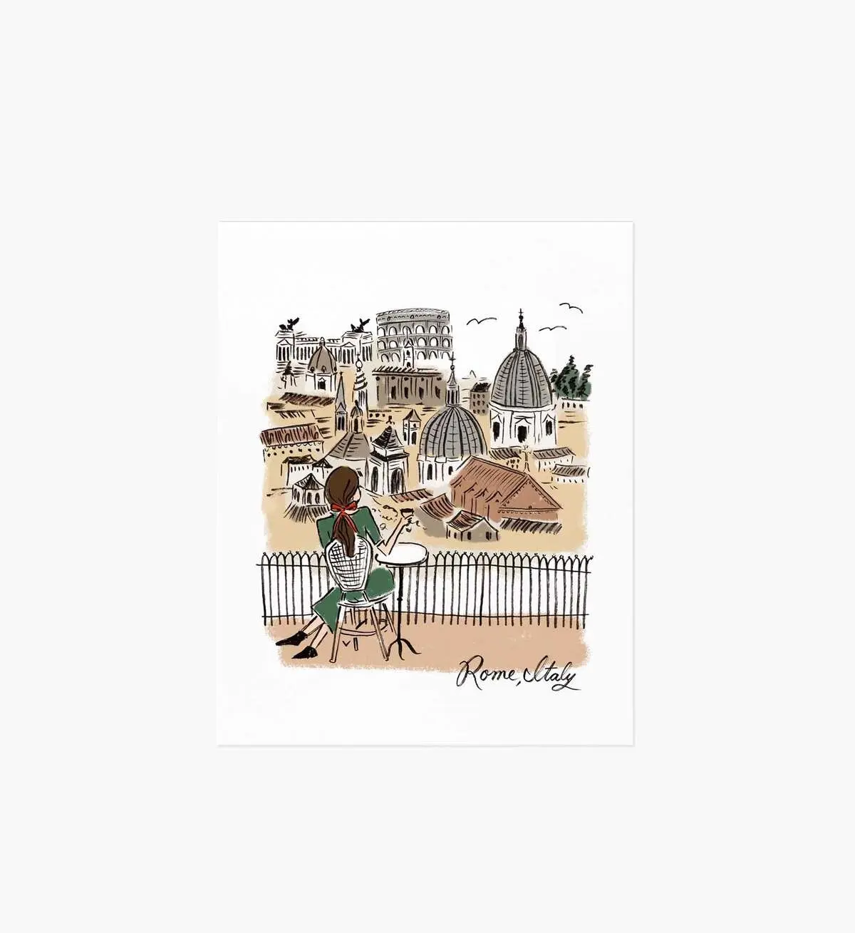 美國 RIFLE PAPER 藝術畫報/ Rome Travel Sketch/ 20.32X25.4CM
