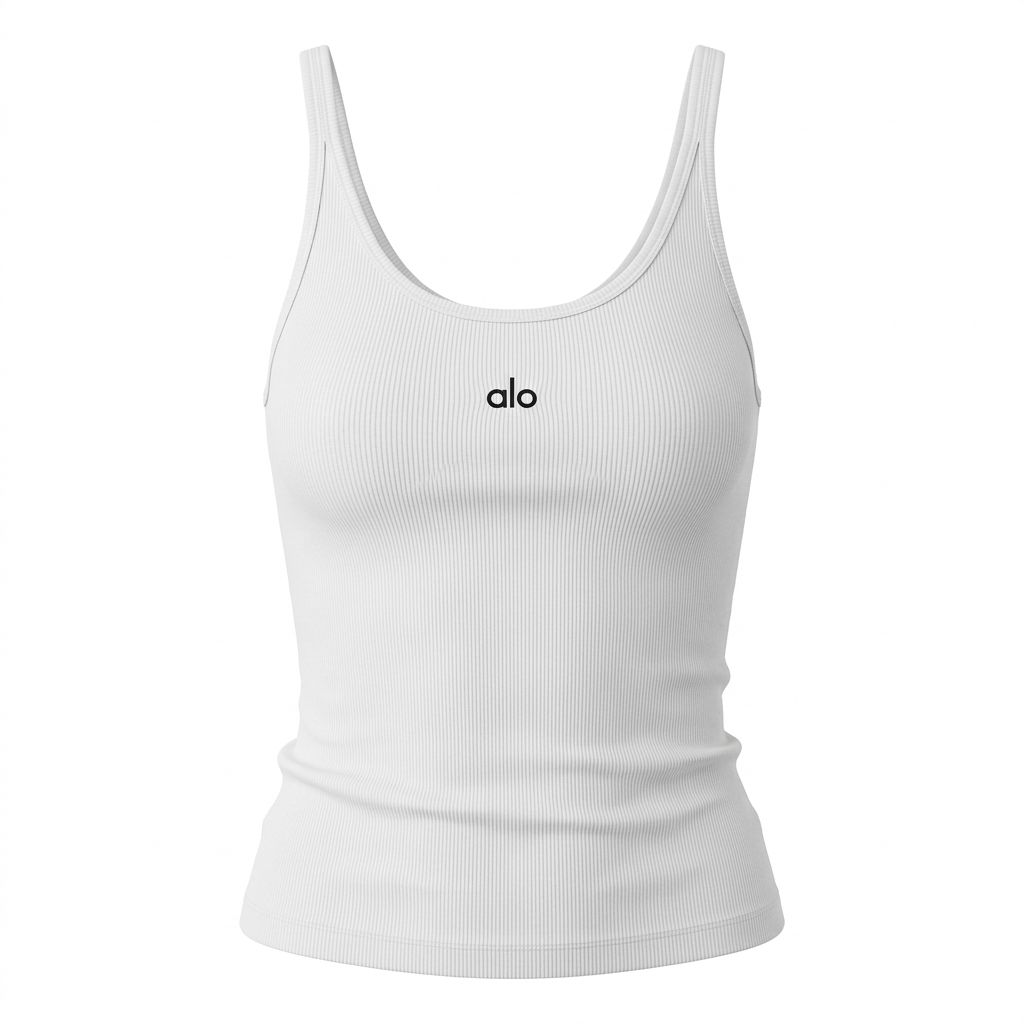alo Ribbed Prosper Tank 羅紋莫代爾貼身背心/ 白色 White/ 預購 XXS