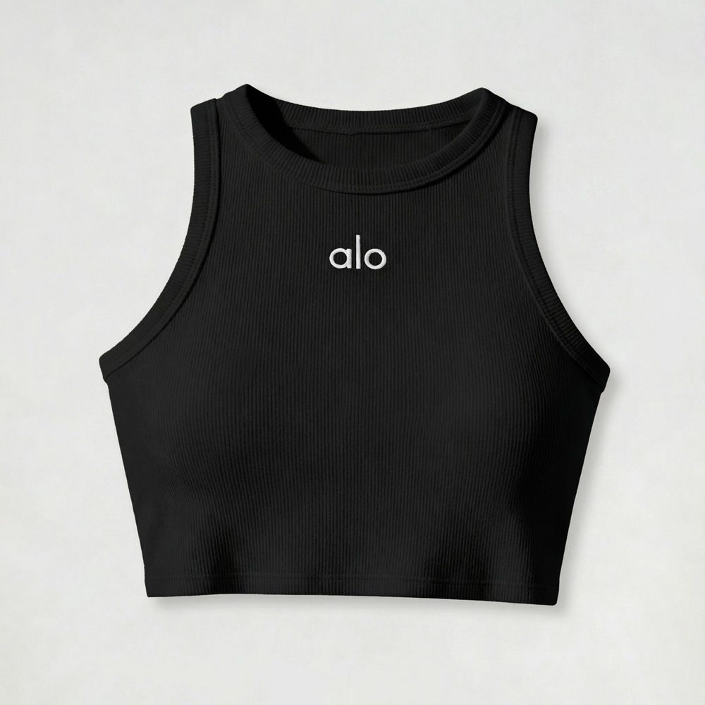 alo Aspire Tank 羅紋短版背心/ 黑色 Black/ 預購 L