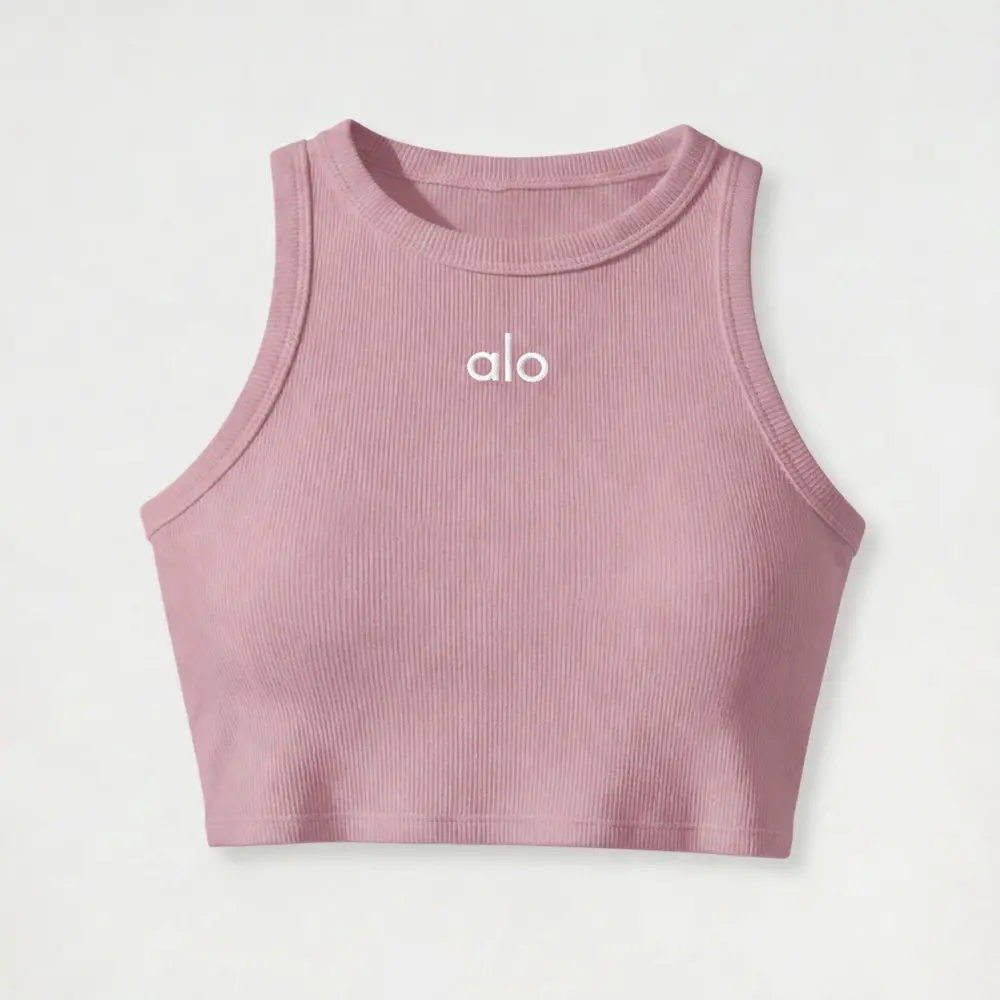 alo Aspire Tank 羅紋短版背心/ 復古粉 Vintage Pink/ 預購 L