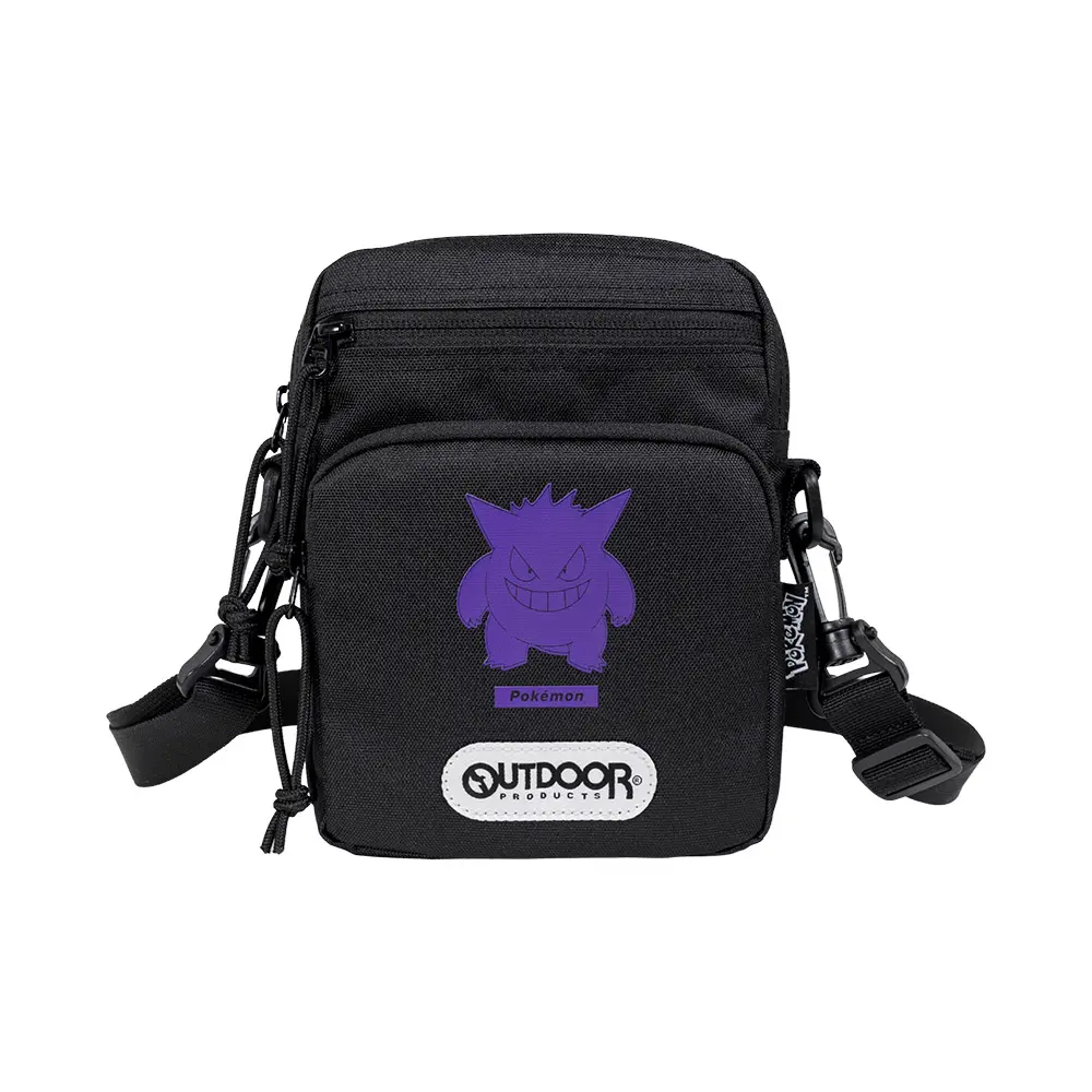 OUTDOOR 寶可夢Pokemon耿鬼直式側背包/ 黑色/ ODGO23P05BK