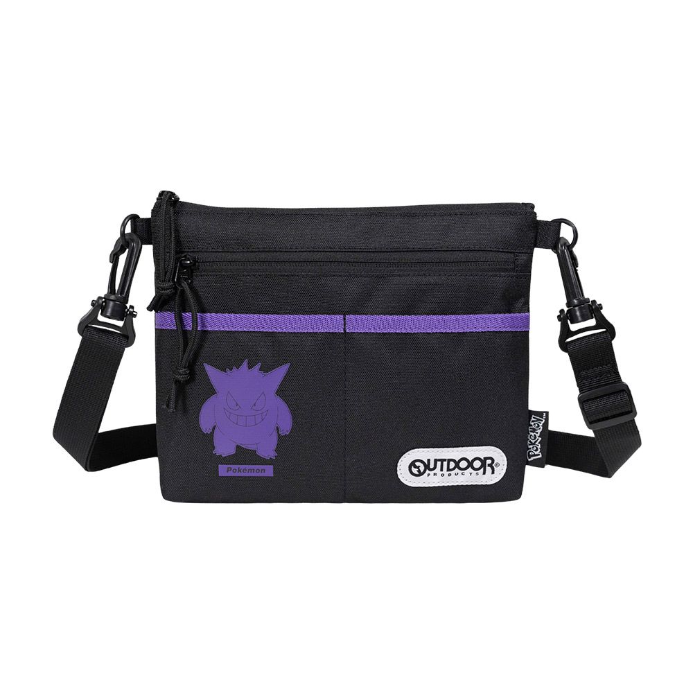OUTDOOR 寶可夢Pokemon耿鬼橫式側背包/ 黑色/ ODGO23P06BK