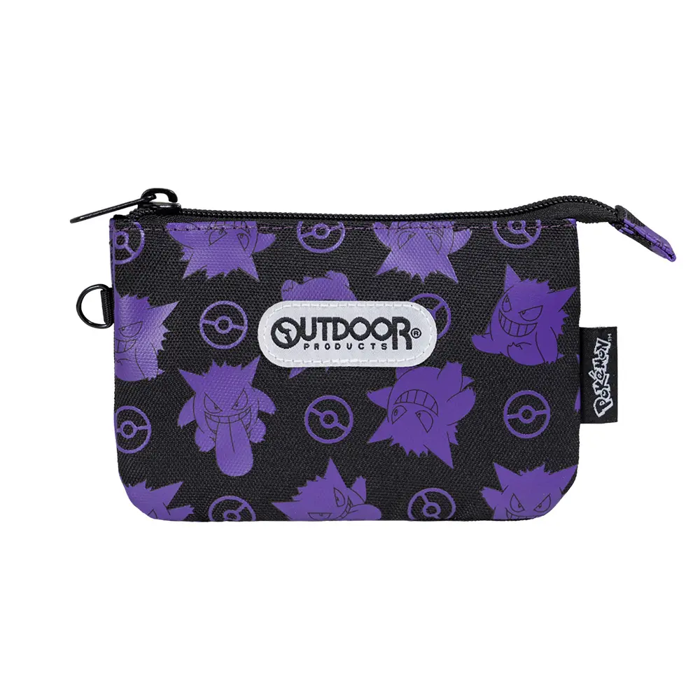 OUTDOOR 寶可夢Pokemon耿鬼三層零錢包/ 黑色/ ODGO23P11BK