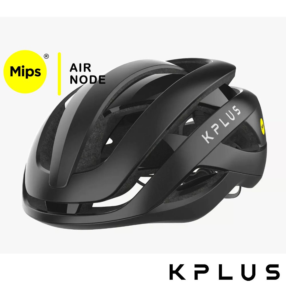 KPLUS單車安全帽 ALPHA 可拆洗Mips Air Node系統-消光黑(亞洲頭型)/ M(56-59cm)