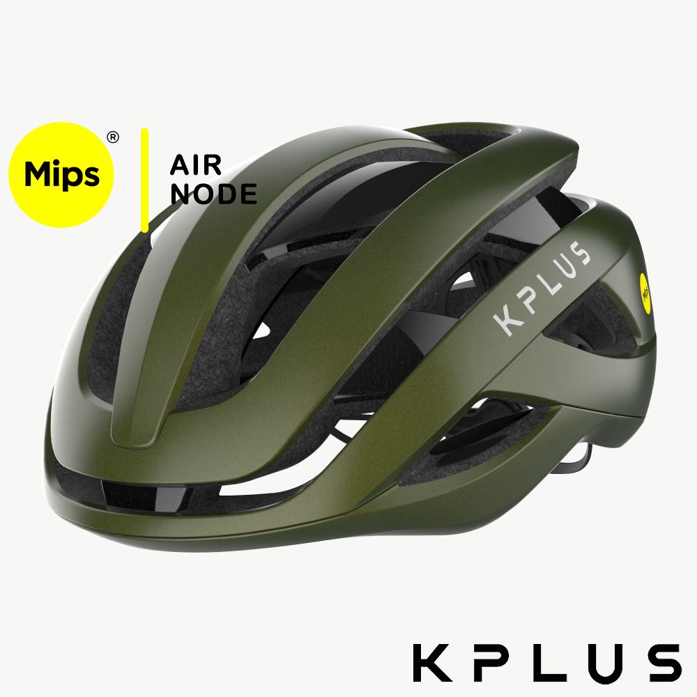 KPLUS單車安全帽 ALPHA 可拆洗Mips Air Node系統-夜幕綠(亞洲頭型)/ S(53-56cm)