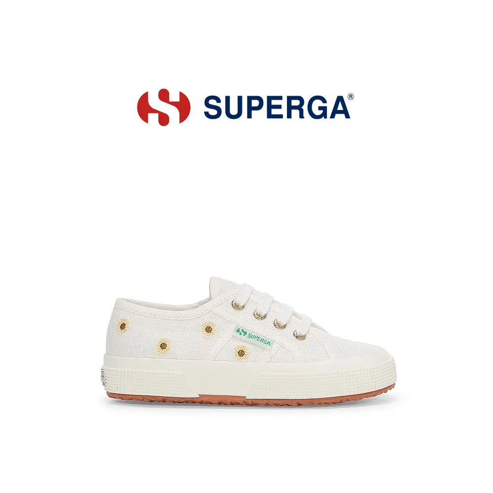 【SUPERGA】童鞋 2750 KIDS EMBROIDERY LINEN SUNFLOWER (S8136ZW-A03)/ 向日葵/ 31