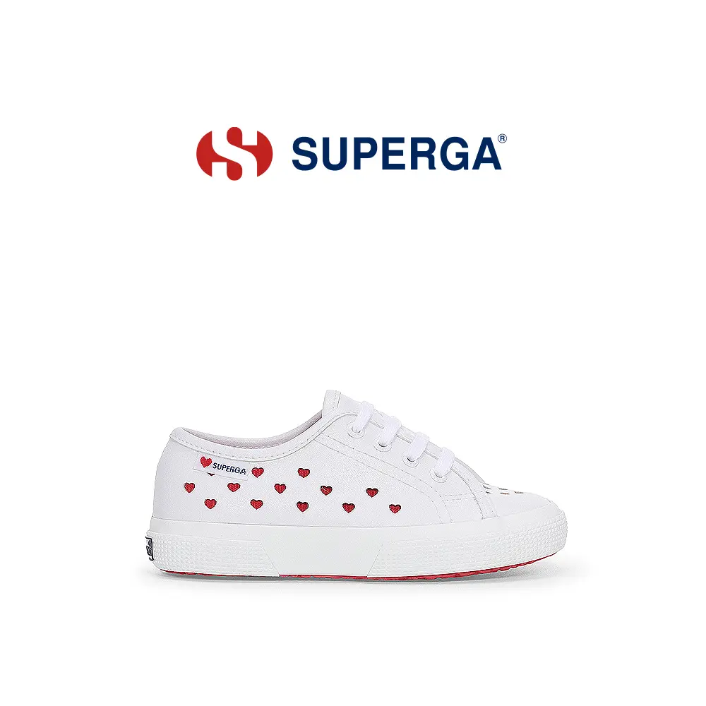 【SUPERGA】童鞋 3750 KIDS HEARTS VEGAN MATERIAL LEGGERA (S3151GW-AB7)/ 愛心白色款/ 32