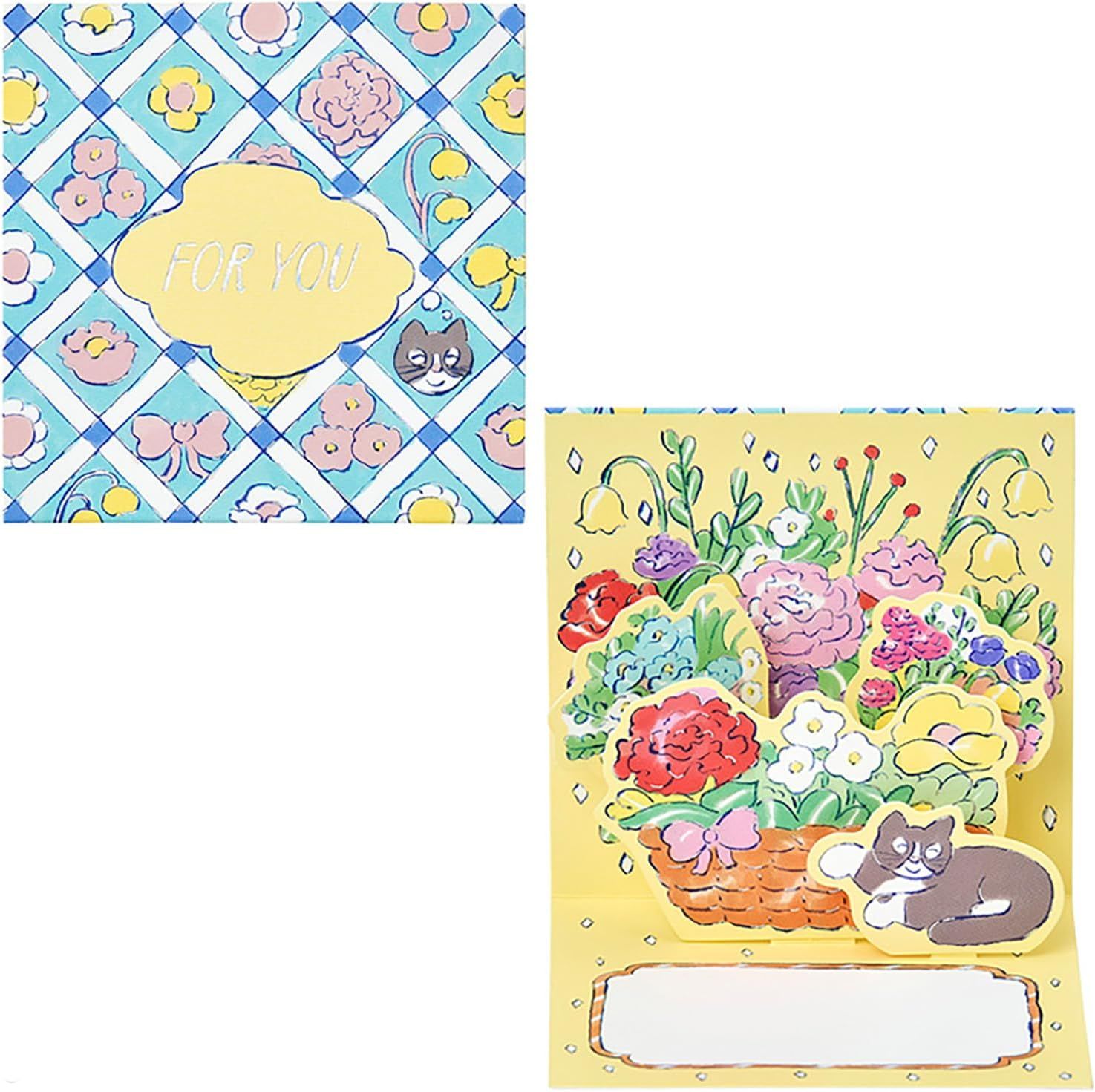 Sanrio多功能卡片/ 317-5/ 繪本風花籃