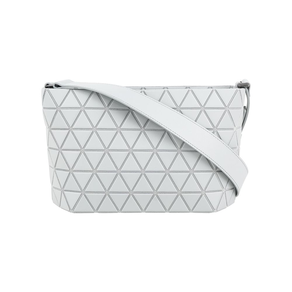 【ISSEY MIYAKE】BAO BAO Crystal Matte 啞光霧面拉鍊斜背包(淺灰色)/ 平行輸入