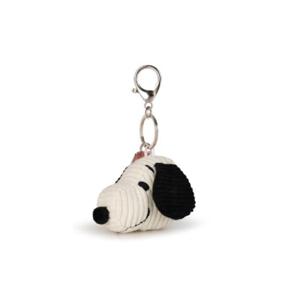 荷蘭BON TON TOYS Snoopy史努比燈芯絨鑰匙圈/ 奶油/ 4.5cm