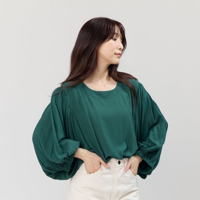 好我 so that's me Winnie自在大袖寬版上衣/綠/ FREE SIZE