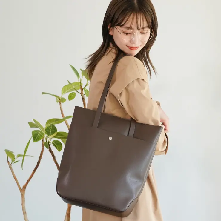 日本 Legato Largo Lineare 定番極輕系列肩背托特包/ Dark Brown