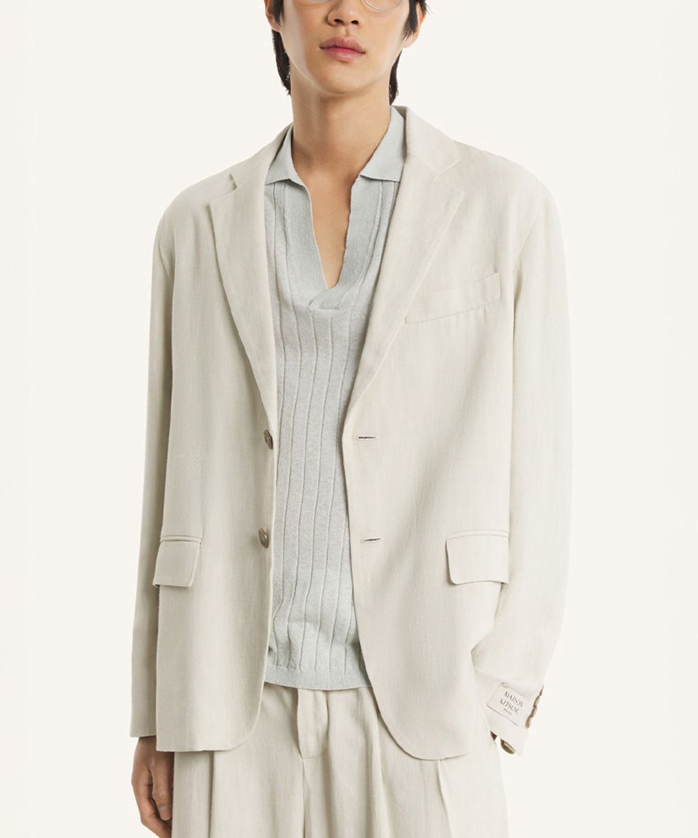 MAISON KITSUNÉ 鵜鶘米麻混紡西裝外套/中性/男裝/ 44