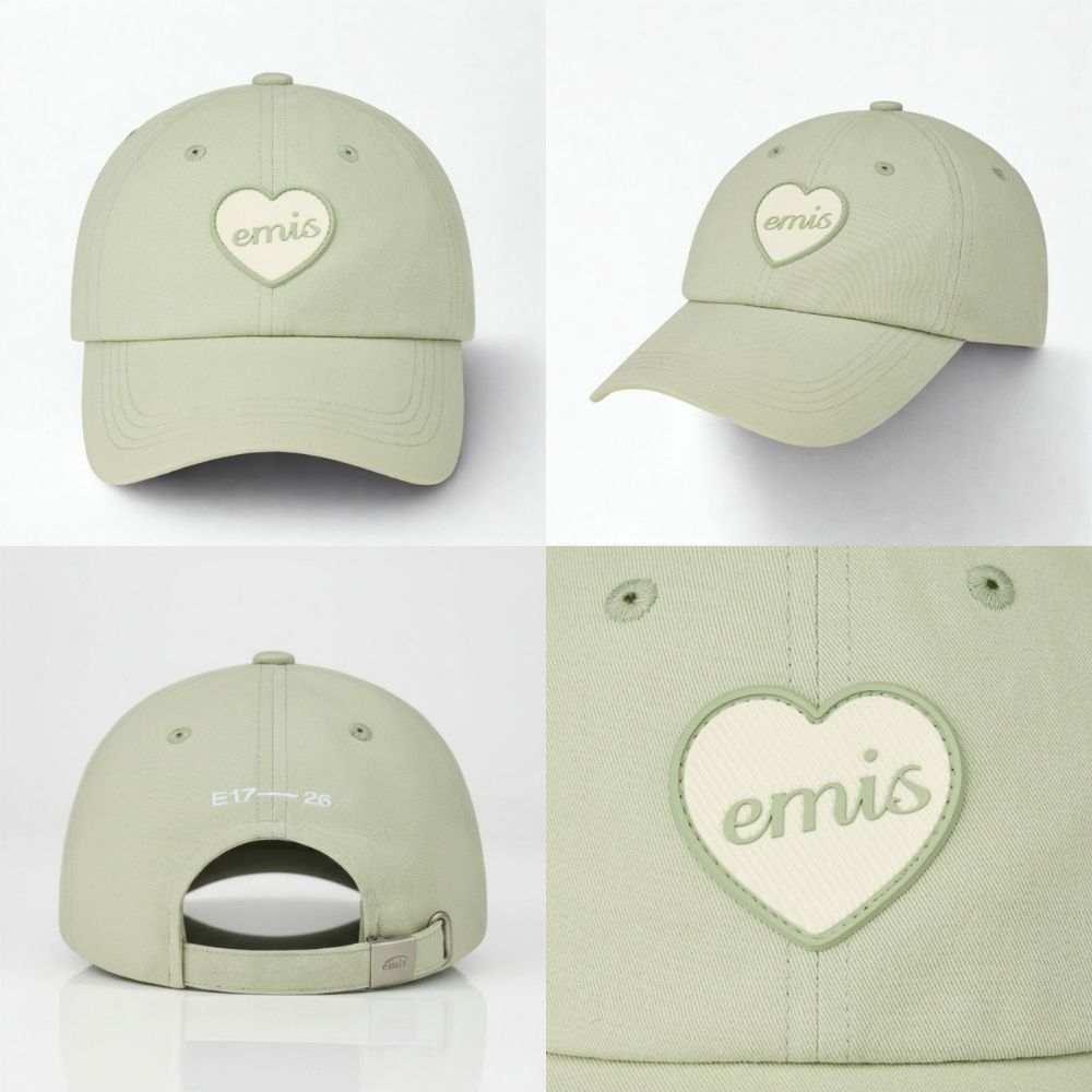 韓國 emis HEART RUBBER PATCH BALL CAP 愛心標誌棒球帽 薄荷綠MINT
