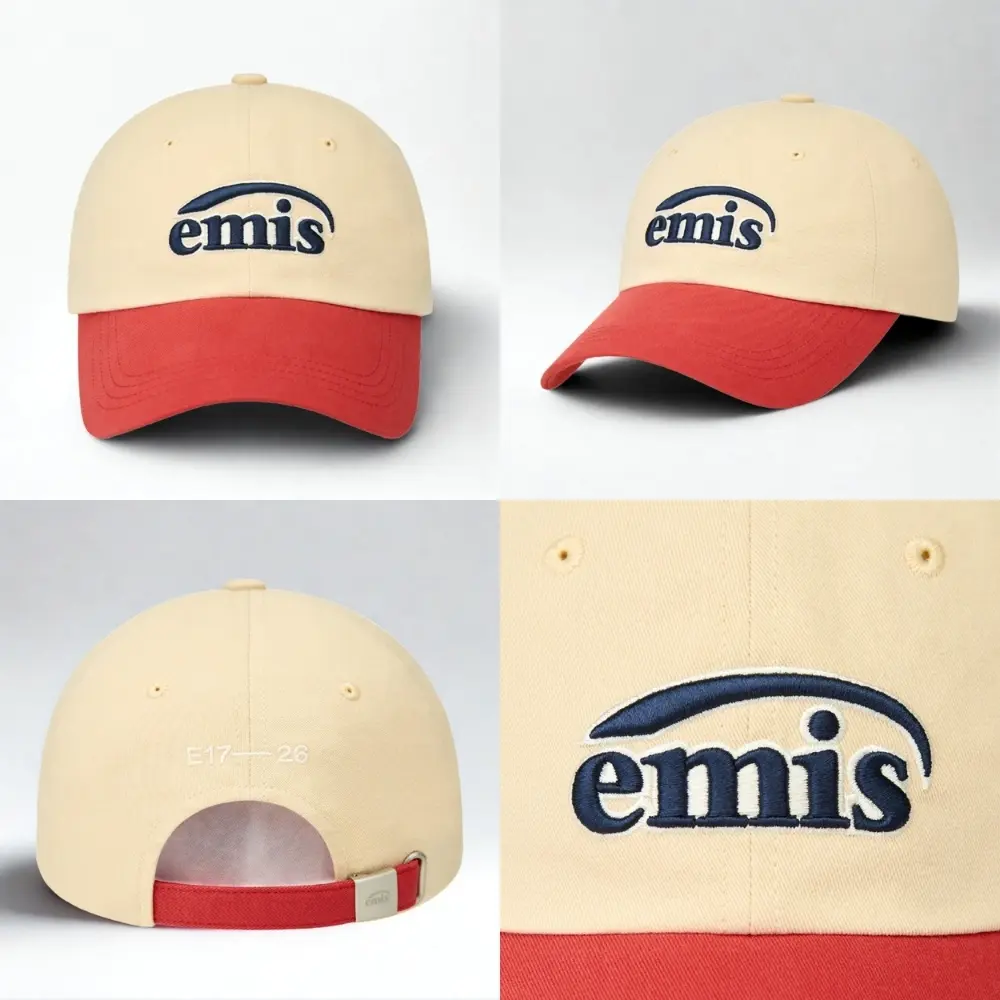 韓國 emis DUO LOGO TWO TONE BALL CAP 撞色雙色棒球帽 米色BEIGE