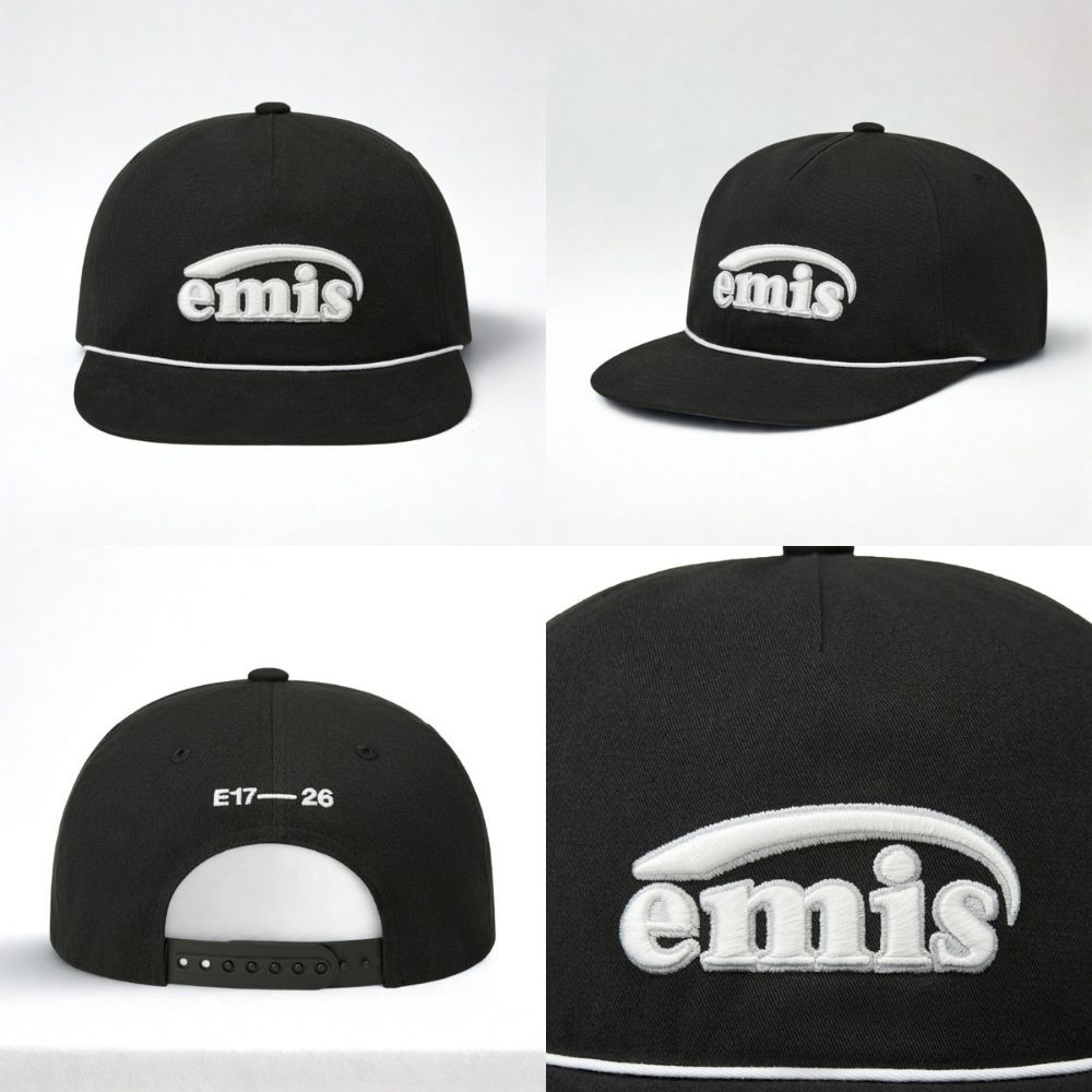 韓國 emis NEW LOGO COTTON TRUCKER HAT 新Logo棉質卡車帽 黑色BLACK