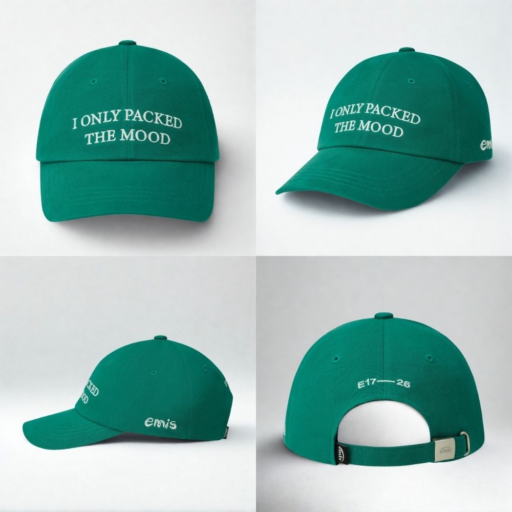 韓國 emis QUOTE BALL CAP 韓製 標語刺繡棒球帽 綠色GREEN
