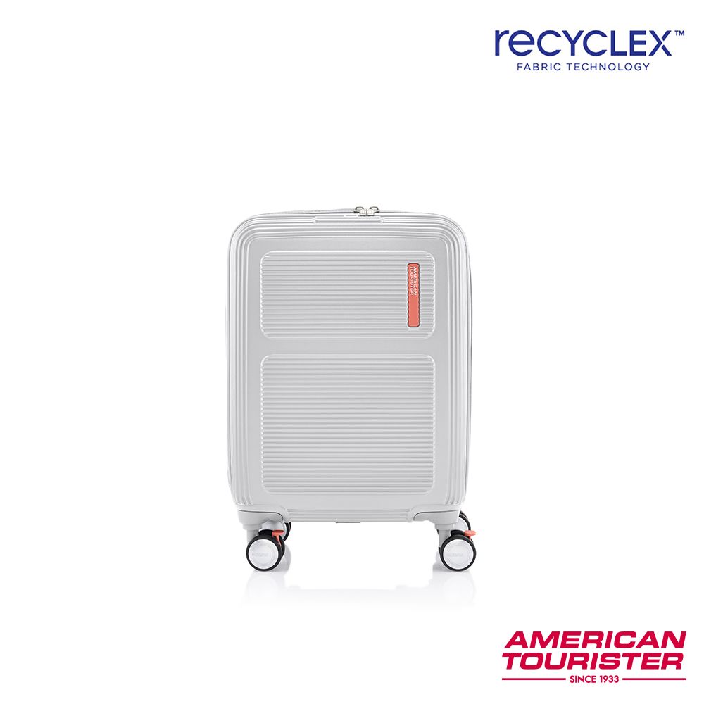 AMERICAN TOURISTER美國旅行者 20吋 MAXIVO 2/8抗菌PC防盜拉鍊煞車輪行李箱/ 淺灰