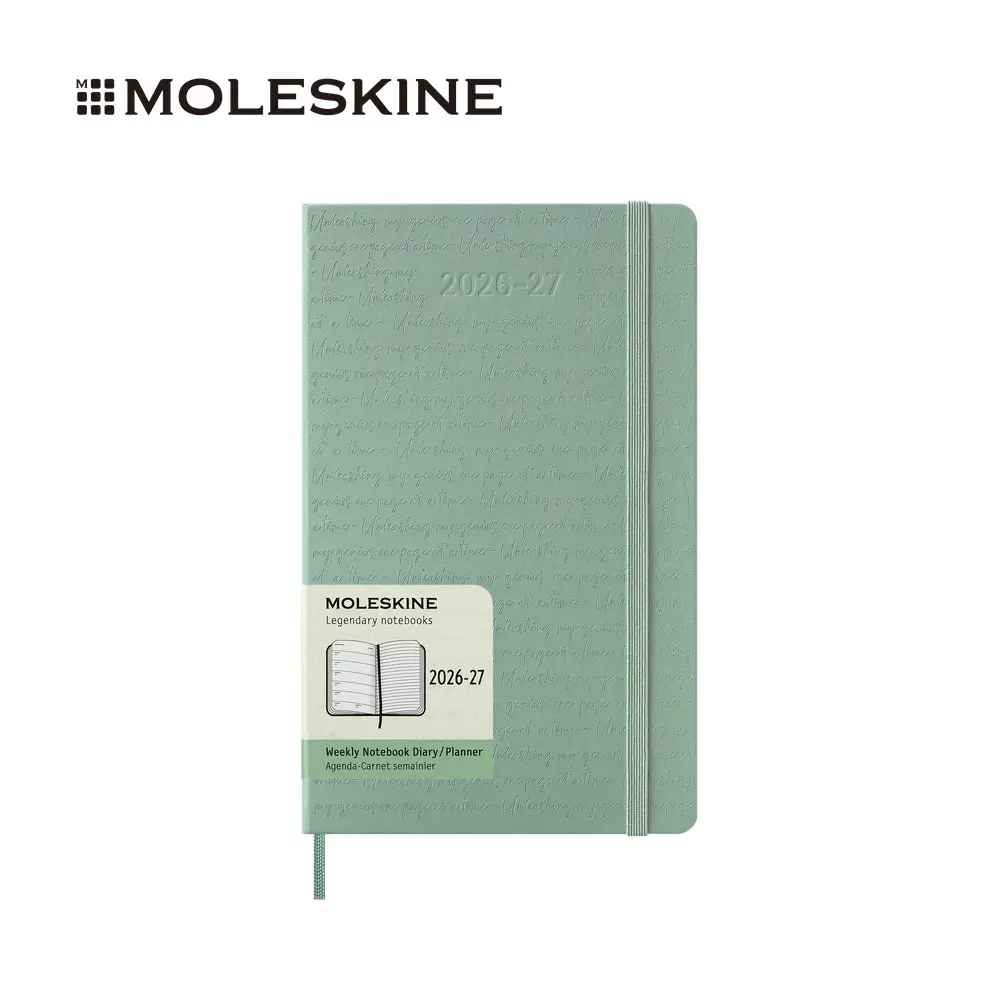 2026-27 MOLESKINE週記手帳/ 18M/ 硬皮/ L型/ 鼠尾草綠