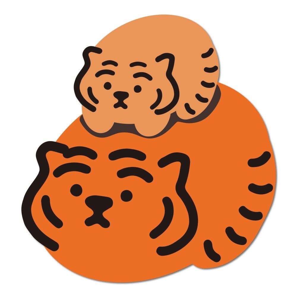韓國 MUZIK TIGER 可移除式貼紙/ Bread Double Tiger