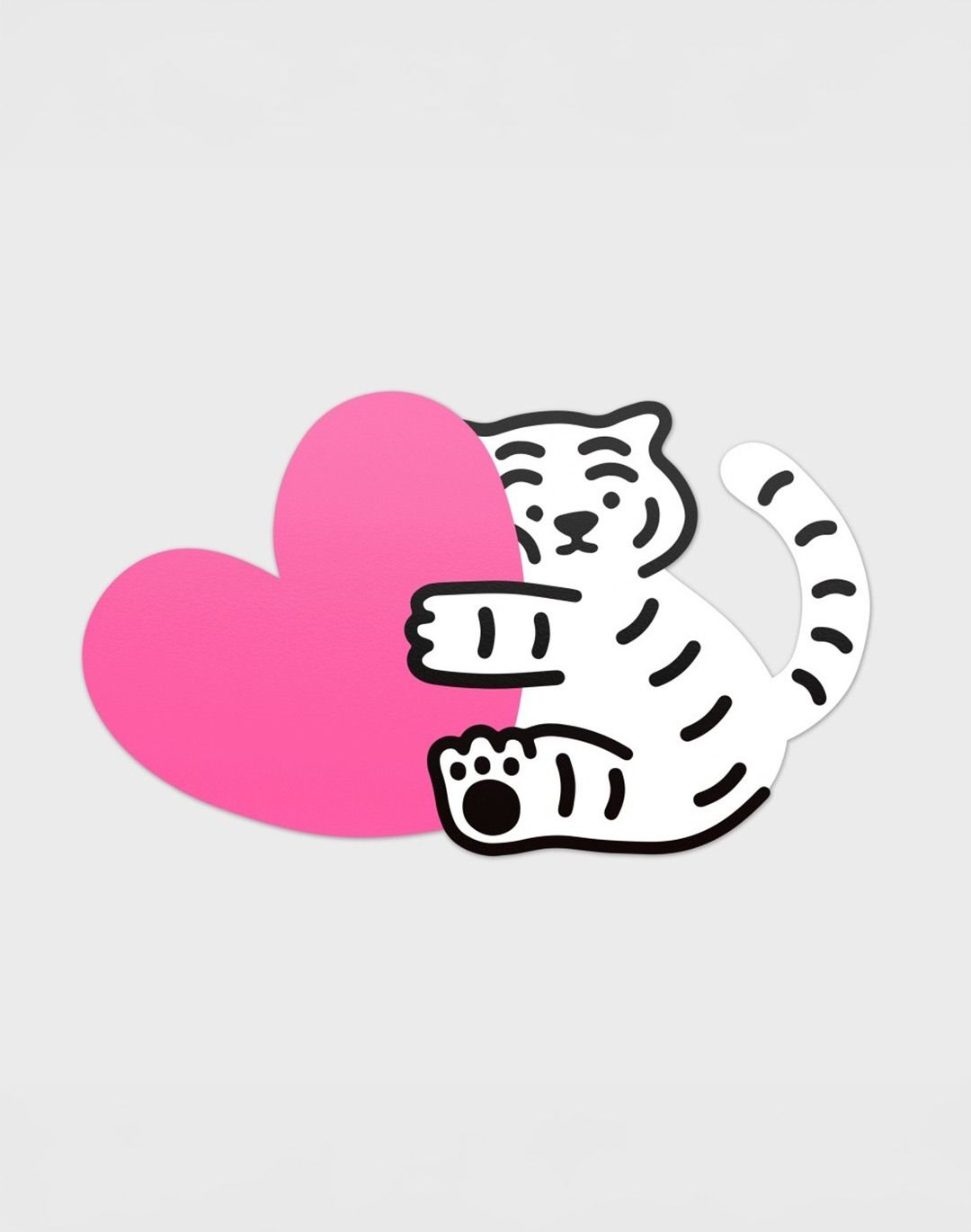 韓國 MUZIK TIGER 可移除式貼紙/ 大/ 抱抱老虎