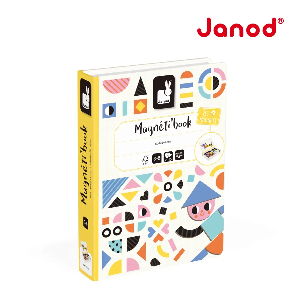 Janod磁鐵遊戲書/ 幾何創意拼