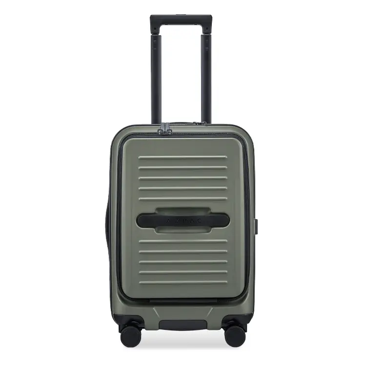 AZPAC 20吋 前開口煞車行李箱 登機箱 對開 松針綠