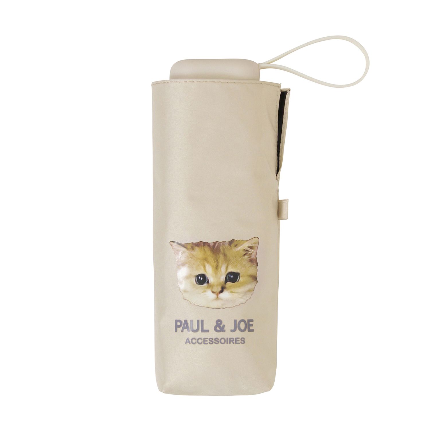 日本 PAUL & JOE ACCESSOIRES UV99.9晴雨兩用遮熱折傘/ Nounette Beige