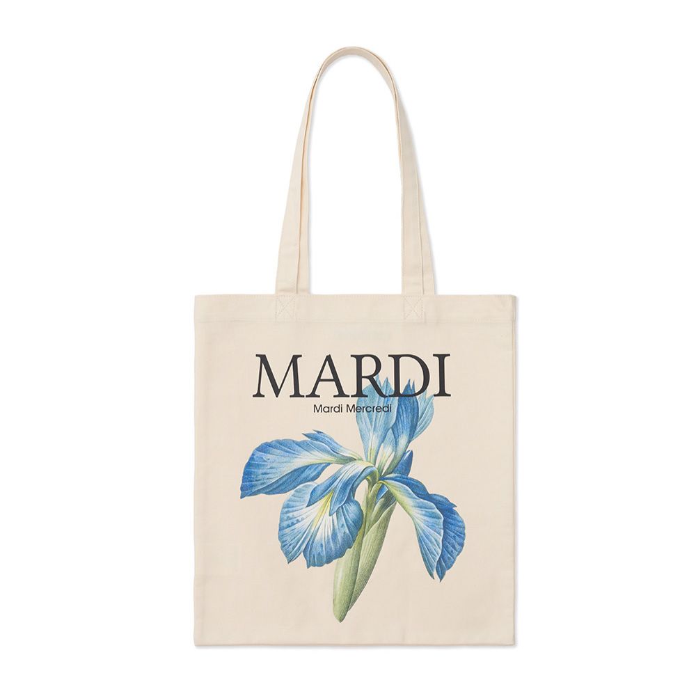 韓國 Mardi Mercredi CANVAS BAG LILIES 07 韓製 百合花帆布托特包 奶油白