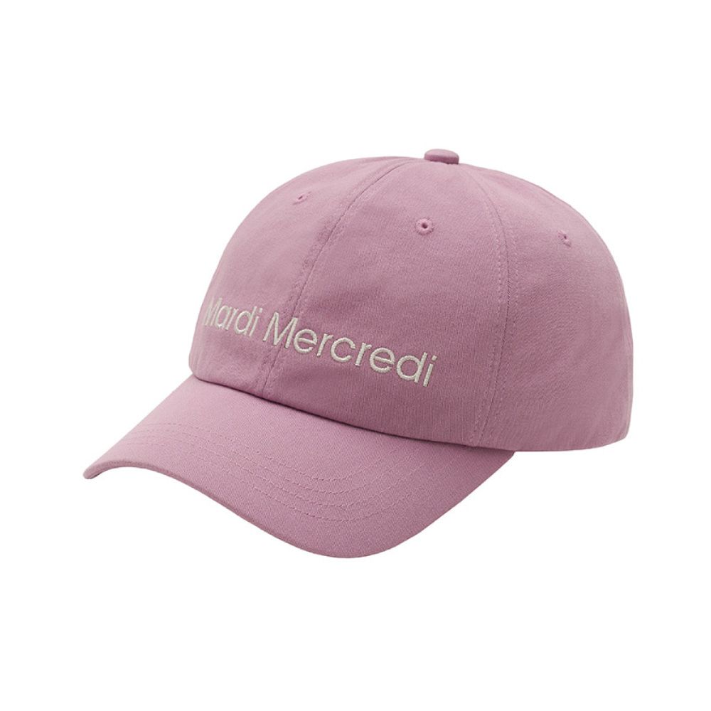 韓國 Mardi Mercredi CAP MARDI MERCREDI LOGO 韓製 純棉刺繡棒球帽 淡紫色/象牙白