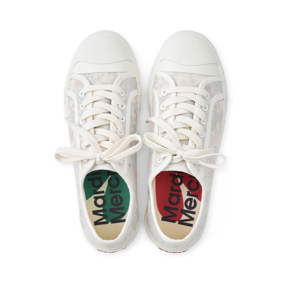 韓國 Mardi Mercredi FLEUR ECLORE SNEAKERS 花卉低筒休閒鞋/ 米色/藍色 BEIGE BLUE/ 預購 25.5 cm