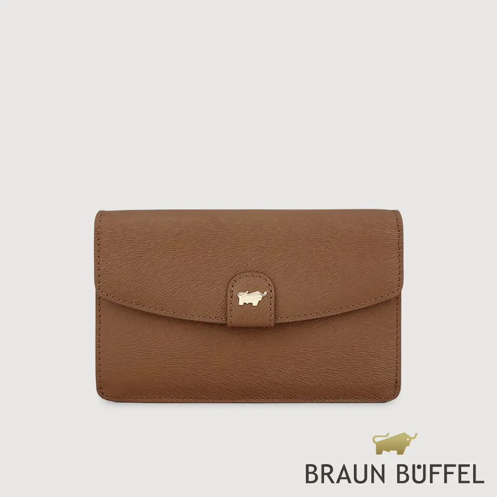 【BRAUN BUFFEL 德國小金牛】台灣總代理 蘇菲娜-A  11卡兩折中夾-麥色/BF885-500-BRA