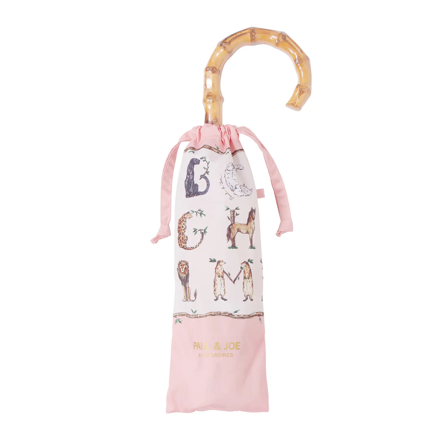 日本 PAUL & JOE ACCESSOIRES 晴雨兩用折傘/ Abc Gaden Pink