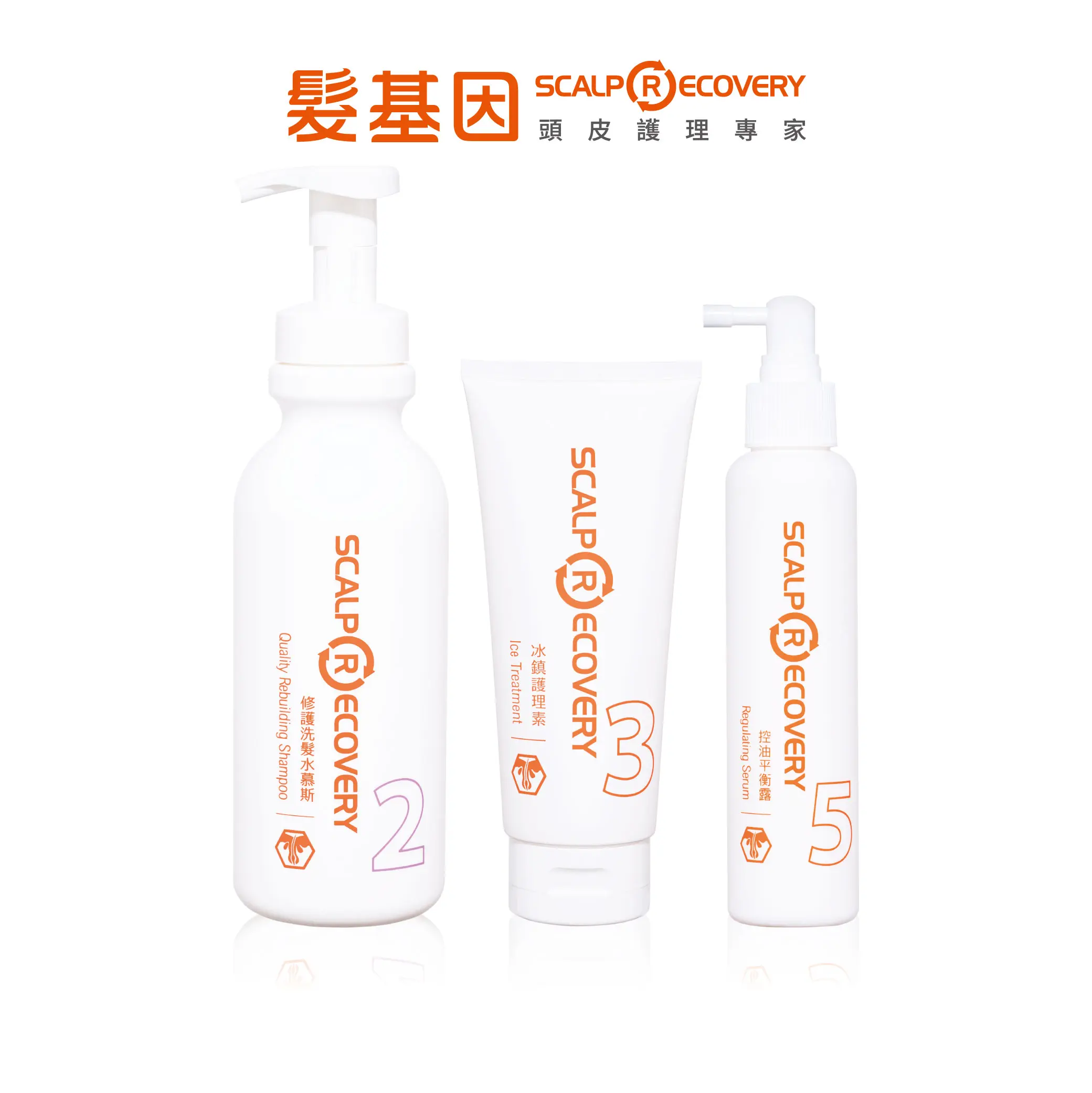 獨家【髮基因】乾性頭皮洗護養組-修護洗髮水慕斯500ml+冰鎮護理素200ml+控油平衡露150ml