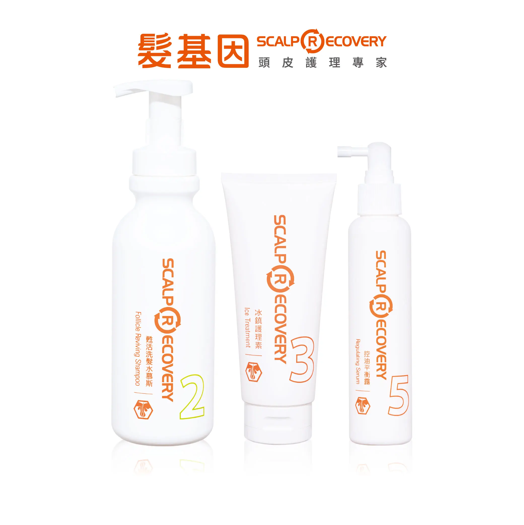 獨家【髮基因】敏弱頭皮洗護養組-甦活洗髮水慕斯500ml+冰鎮護理素200ml+控油平衡露150ml