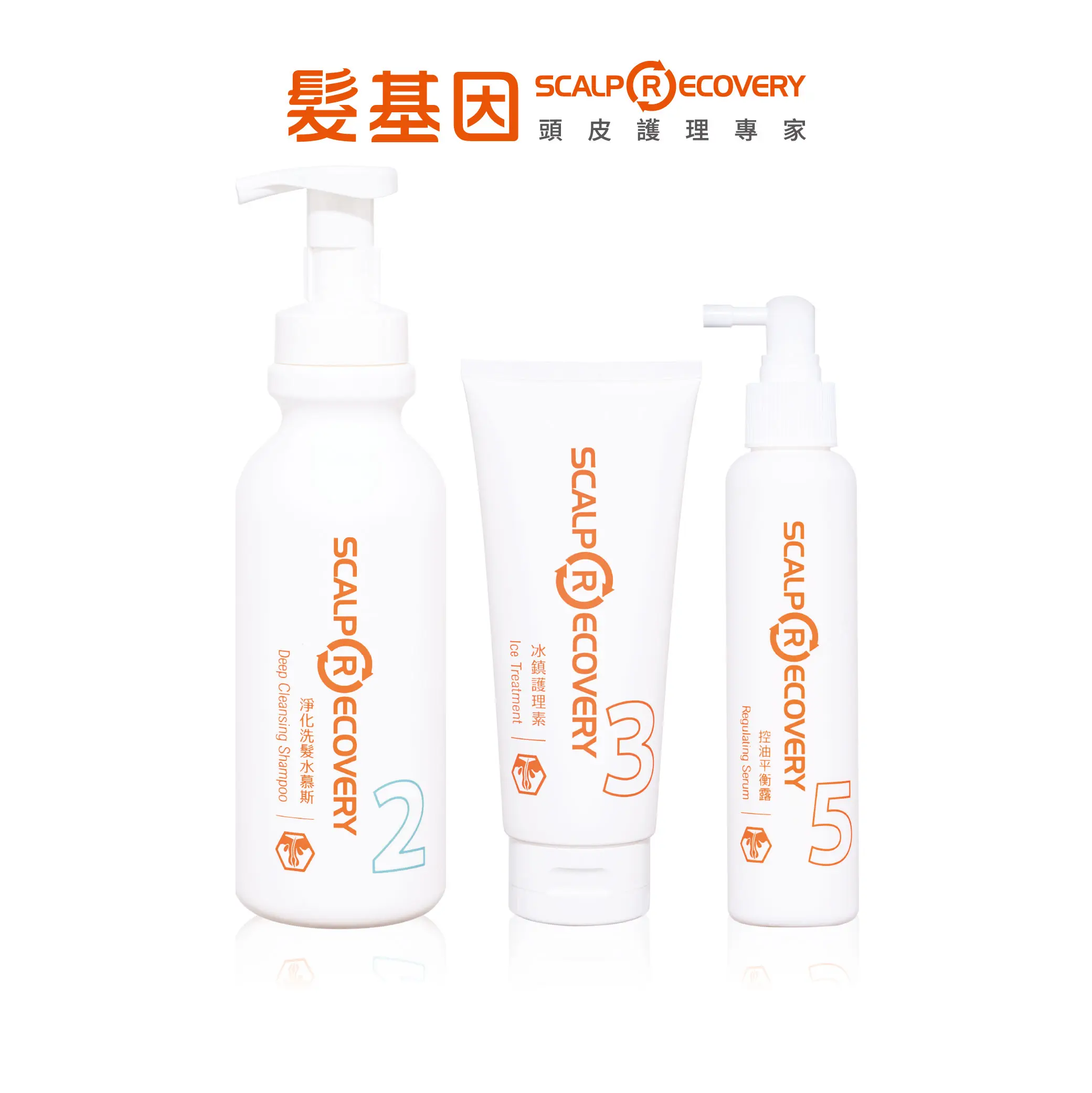 獨家【髮基因】油性頭皮洗護養組-淨化洗髮水慕斯500ml+冰鎮護理素200ml+控油平衡露150ml