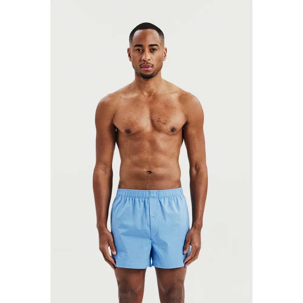 Bread & Boxers 兩件組 Boxer Short 有機棉男用鬆身四角內褲/ 晴空藍/ XXL