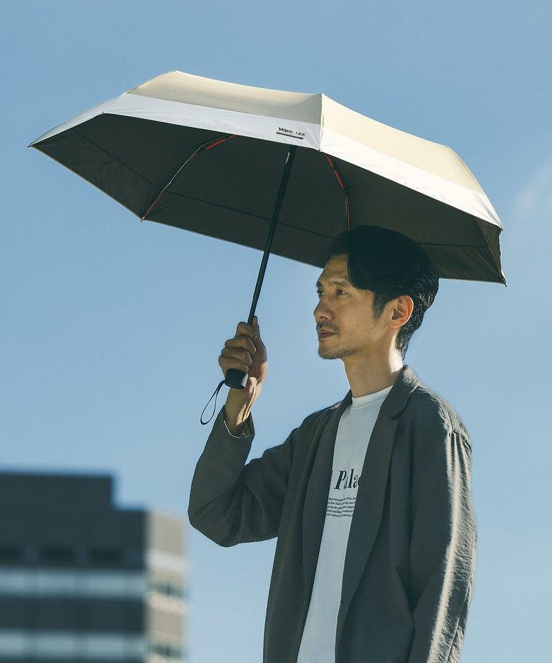 日本 Wpc. IZA 完全遮光UV100%抗風折傘/ Wind Resistance Beige+Off