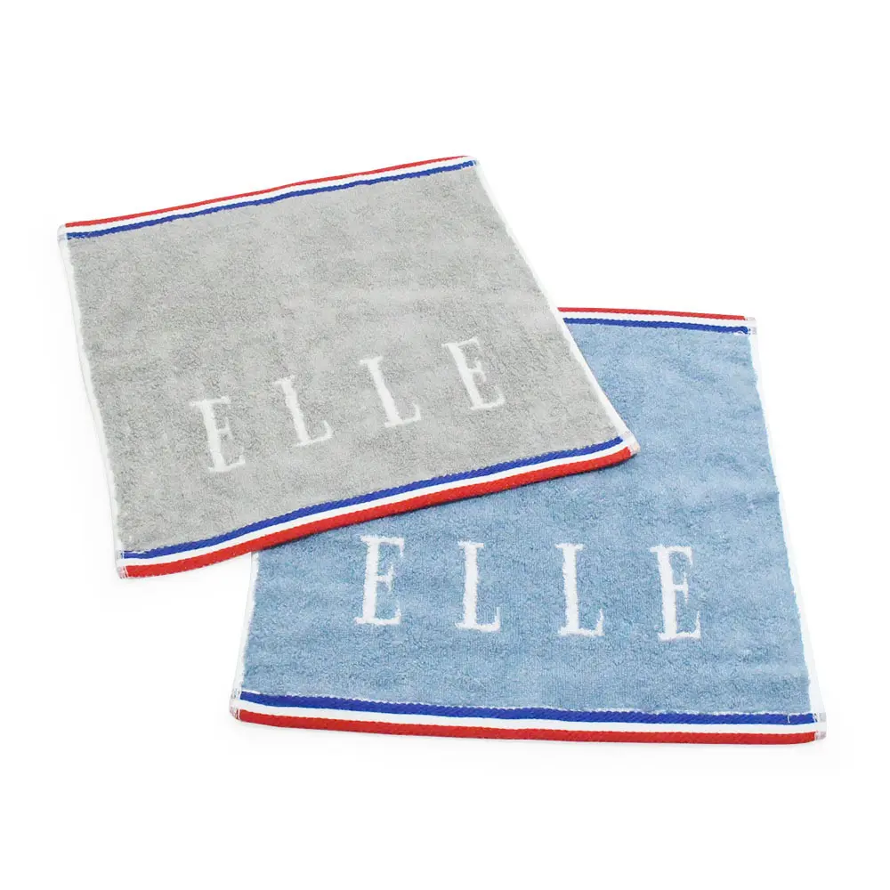ELLE HOME 法國經典純棉素色緹花方巾(6件組)/ 每色各3