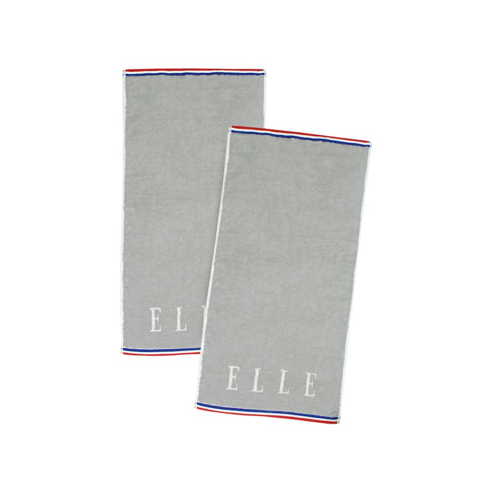 ELLE HOME 法國經典純棉素色緹花毛巾(4件組)/ 灰色