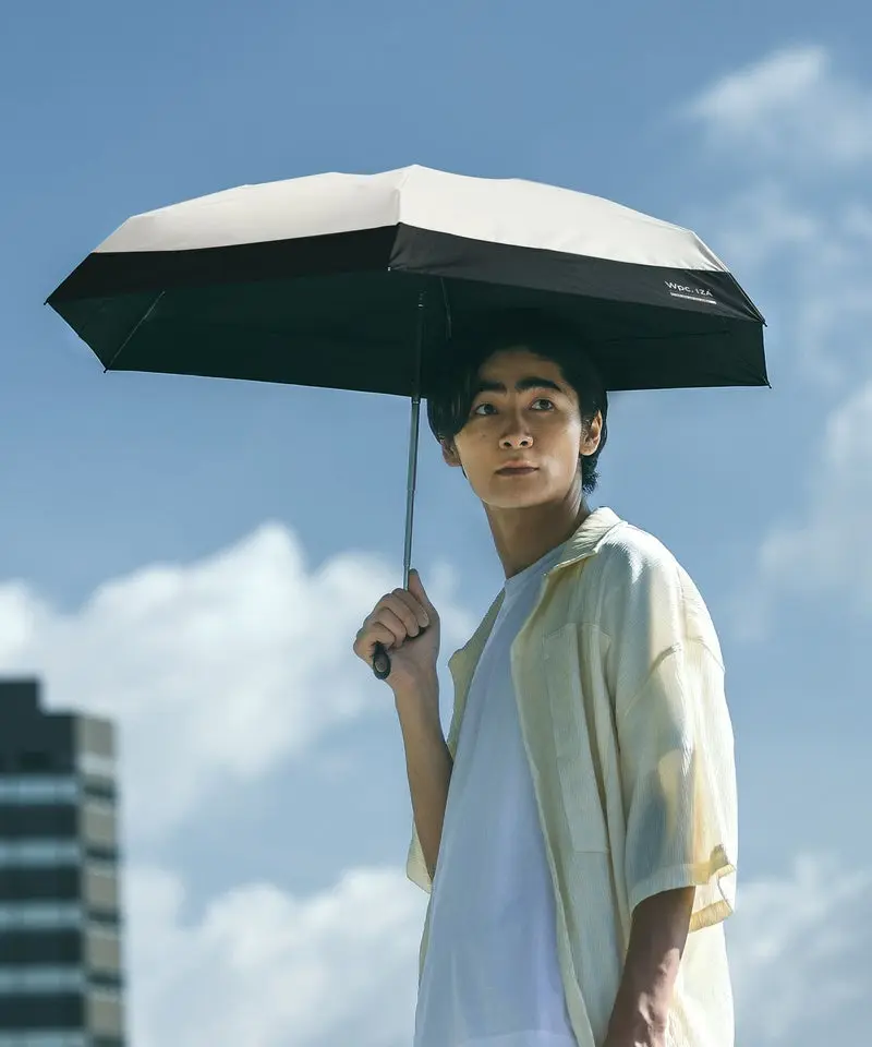 日本 Wpc. IZA 完全遮光UV100%折傘/ Compact Off White+Black