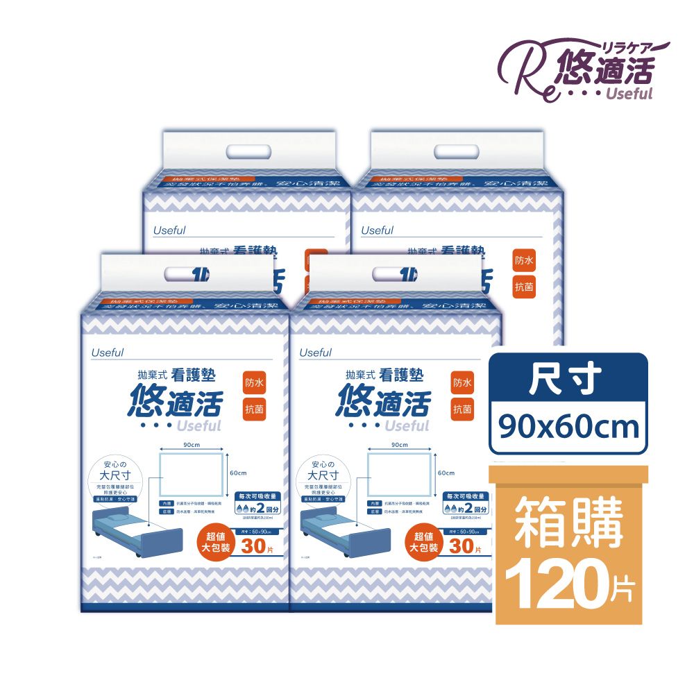 【悠適活】拋棄式看護墊60x90cm(120片/箱)